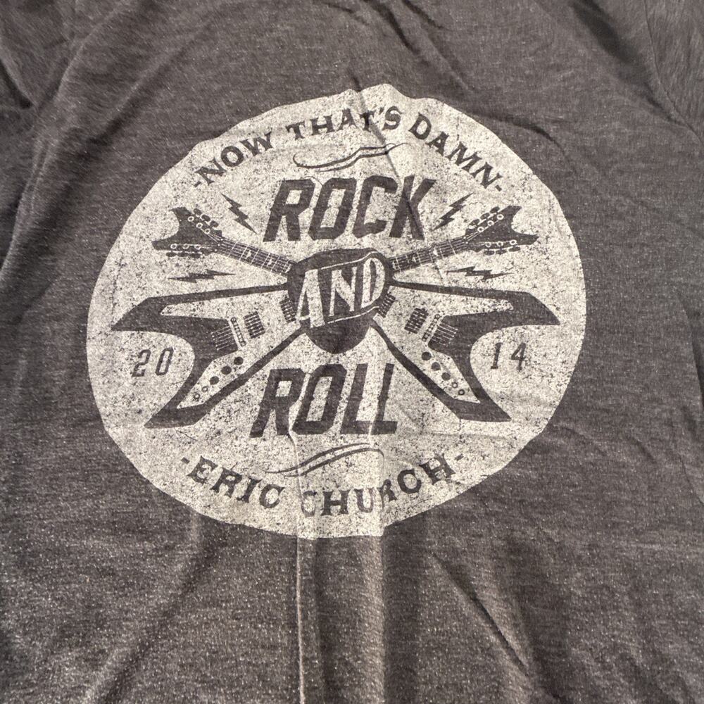 Eric Church Short Sleeve Shirt Women's Size Large/Medium Gray Rock N Roll - Picture 2 of 8